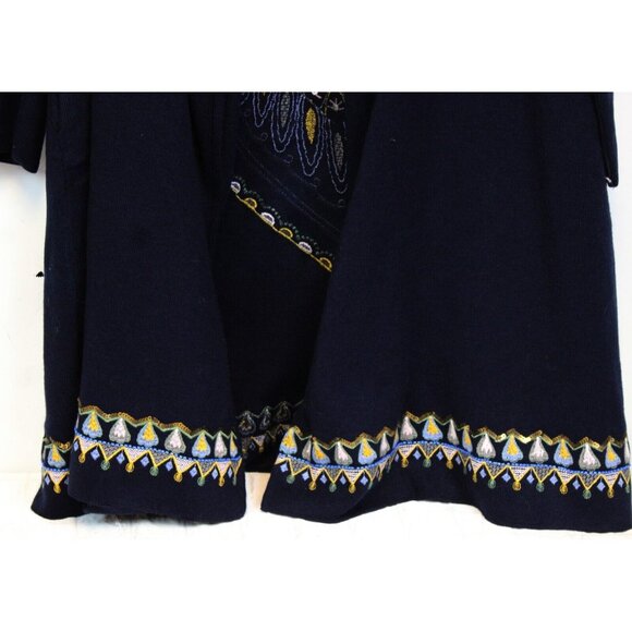 Soft Surroundings Long Black Sweater Cardigan sz 1X NWT Beaded Embroider Flower - Picture 9 of 13